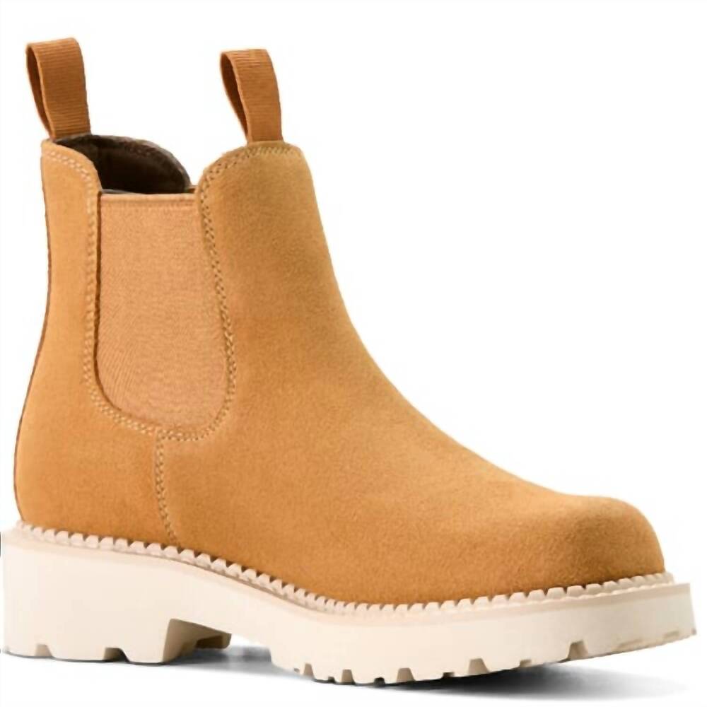 NEW ARIAT women's fatbaby western chelsea boots in wheat suede
